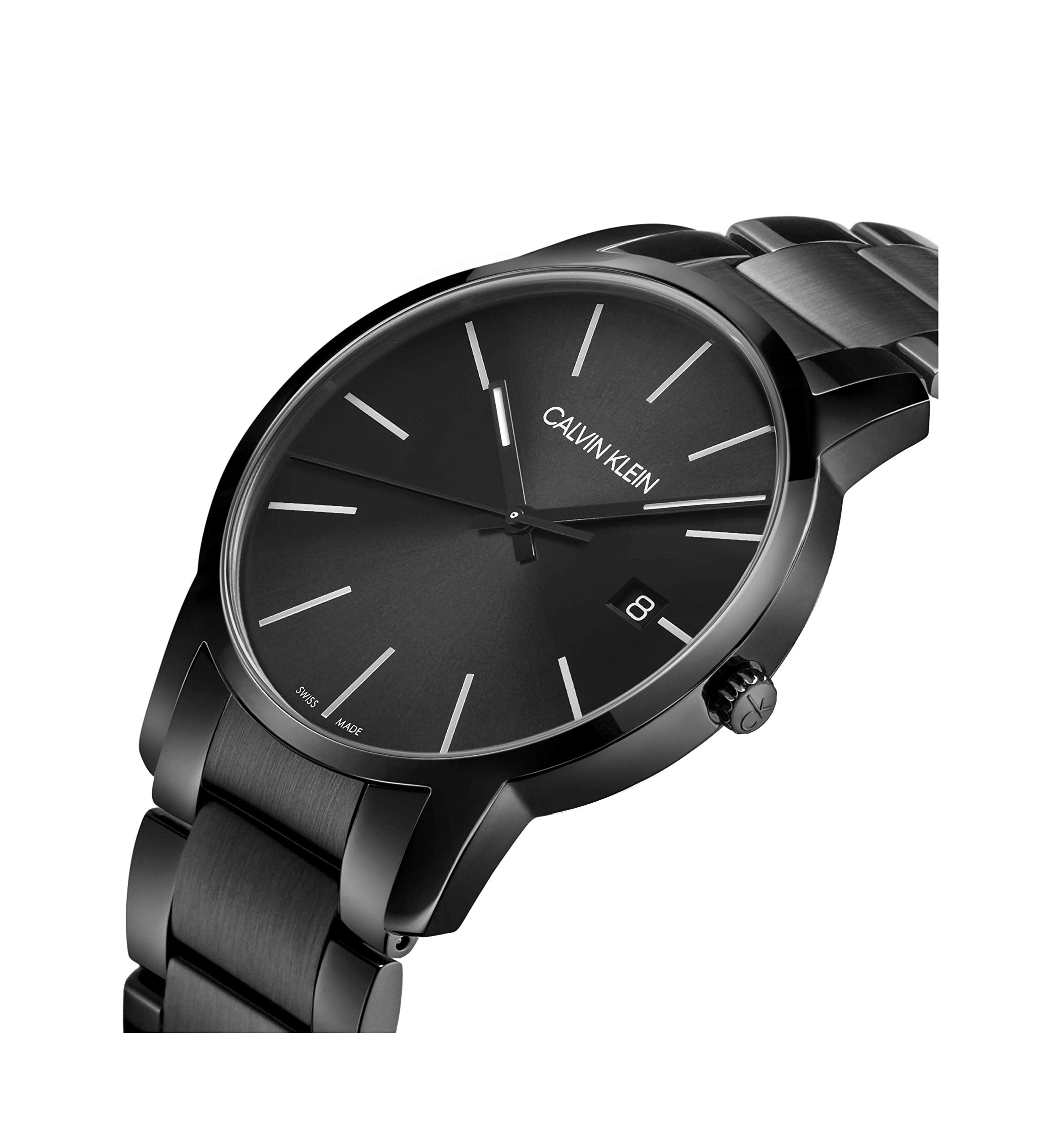 Calvin Klein City Quartz Black Dial Black Steel Strap Watch for Men - K2G2G4B1 Watches Calvin Klein   