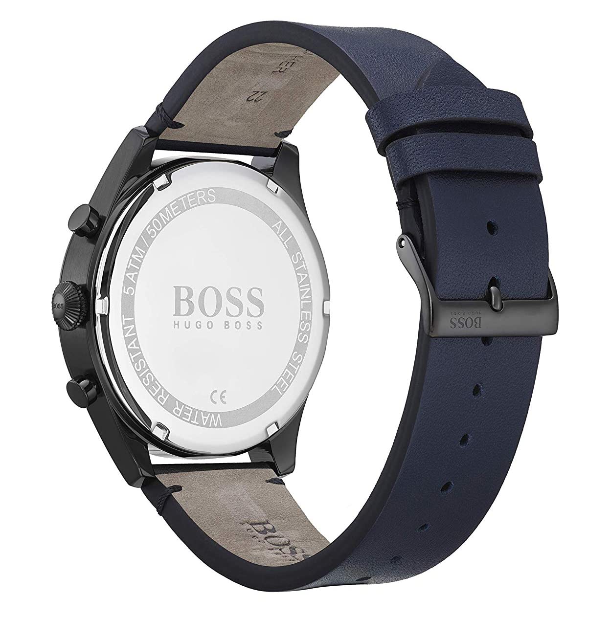 Hugo Boss Grand Prix Chronograph Black Dial Blue Leather Strap Watch for Men - 1513563 Watches Hugo Boss   