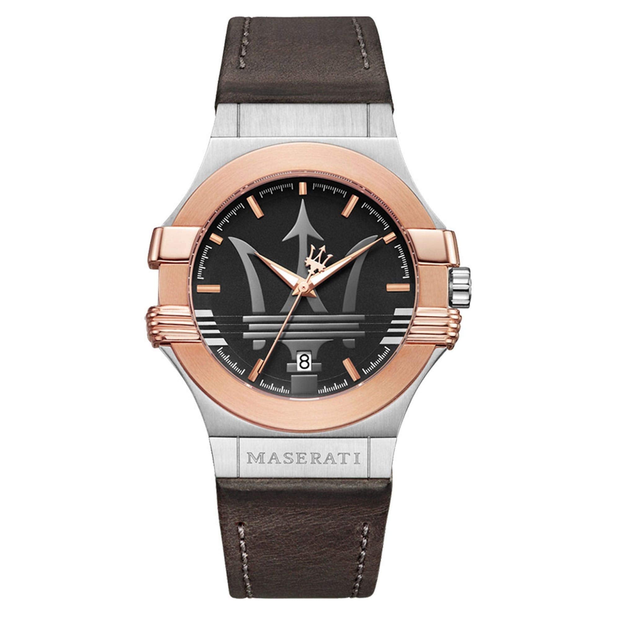 Maserati Potenza Black Dial Brown Leather Strap Watch For Men - R8851108014 Watches Maserati   