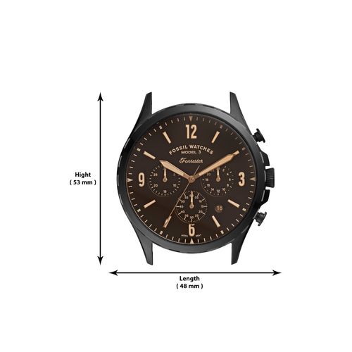 Fossil Forrester Chronograph Black Dial Brown Leather Strap Watch for Men - FS5608 Watches Fossil   