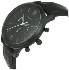 Fossil Commuter Black Dial Black Leather Strap Watch for for Men - FS5504 Watches Fossil   