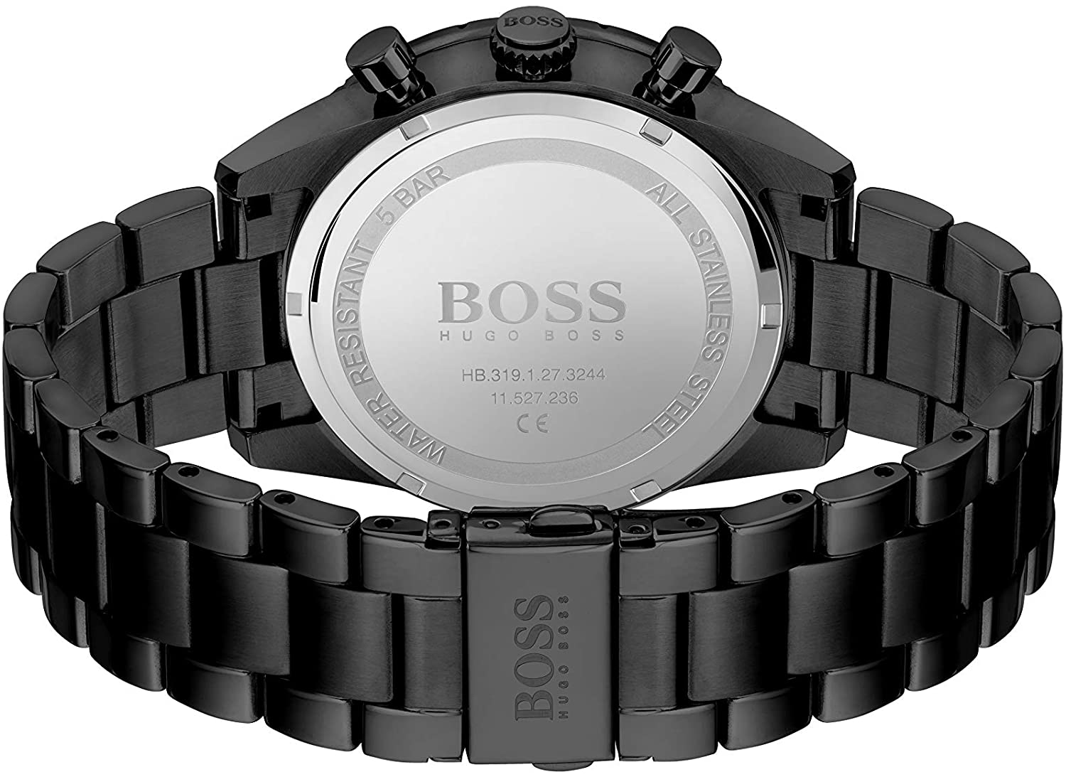 Hugo Boss Pilot Edition Black Dial Black Steel Strap Watch for Men - 1513854 Watches Hugo Boss   