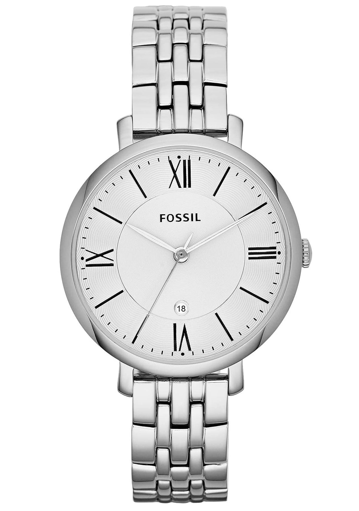 Fossil Jacqueline White Dial Silver Steel Strap Watch for Women - ES3433 Watches Fossil   