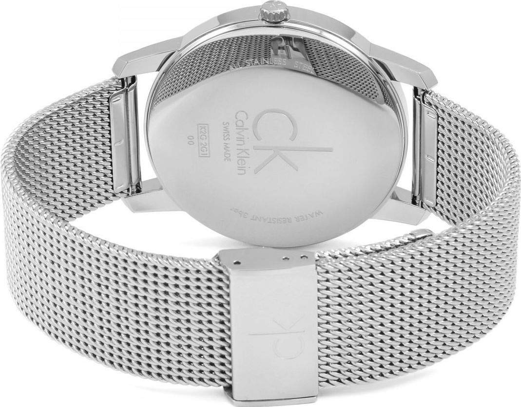 Calvin Klein City Chronograph White Dial Silver Mesh Bracelet Watch for Men - K2G2G126 Watches Calvin Klein   