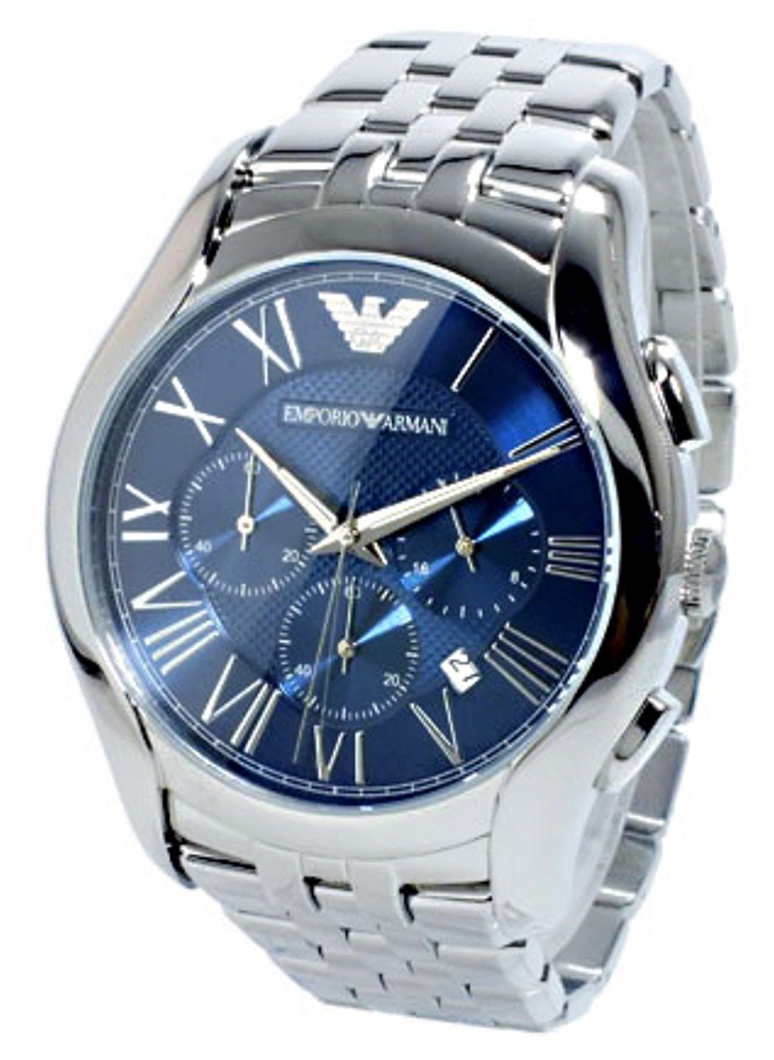 Emporio Armani Classic Navy Blue Dial Stainless Steel Watch For Men - AR1787 Watches Emporio Armani   