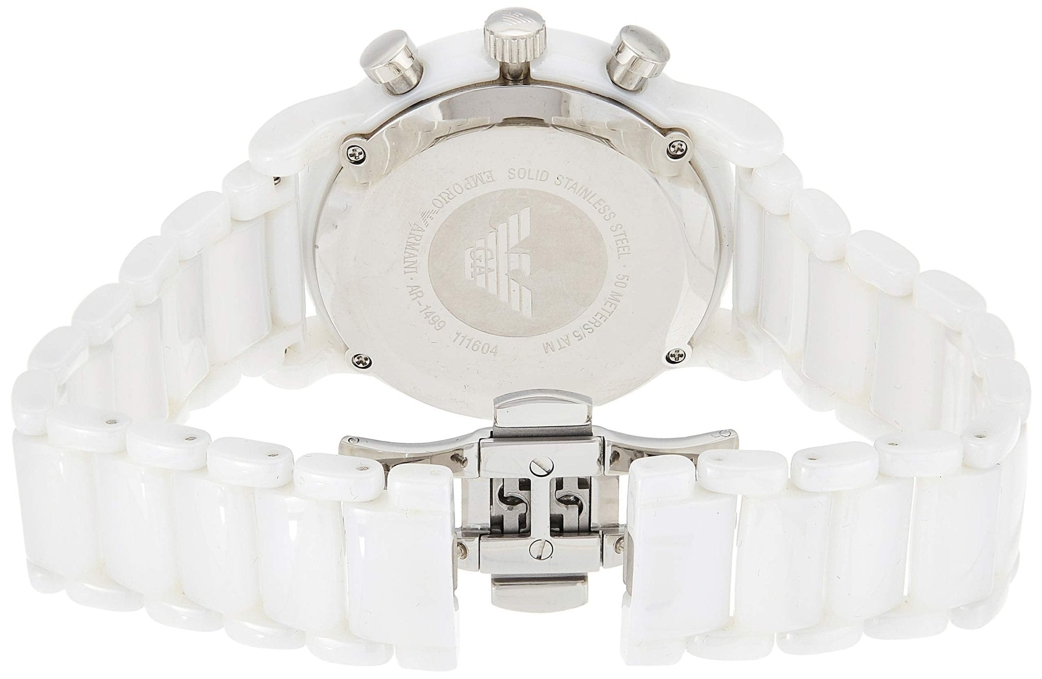 Emporio Armani Luigi Chronograph Ceramic White Dial White Ceramic Strap Watch For Men - AR1499 Watches Emporio Armani   