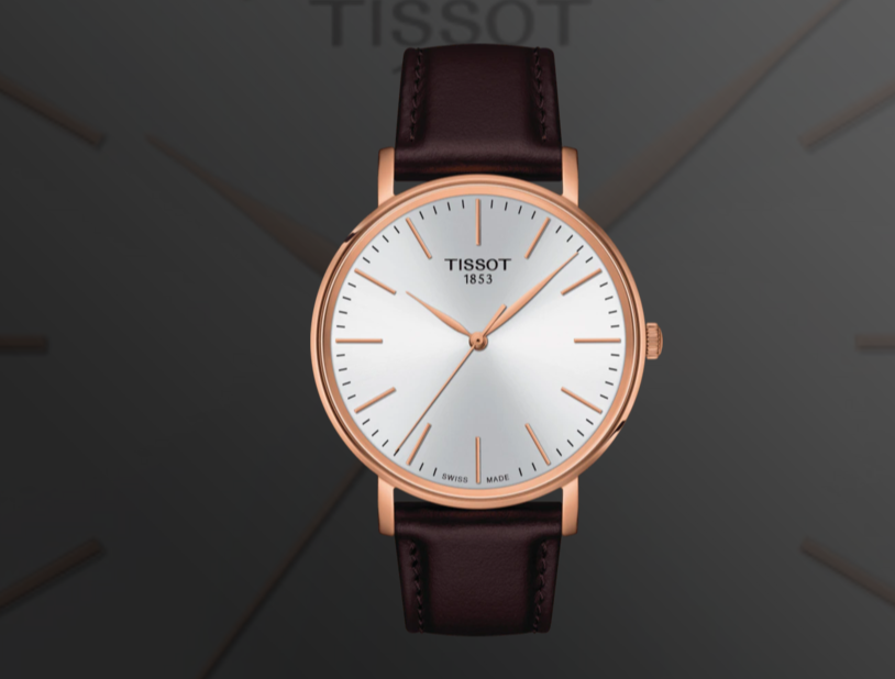 Tissot Everytime Gent Silver Dial Brown Leather Strap Watch for Men - T143.410.36.011.00 Watches Tissot   