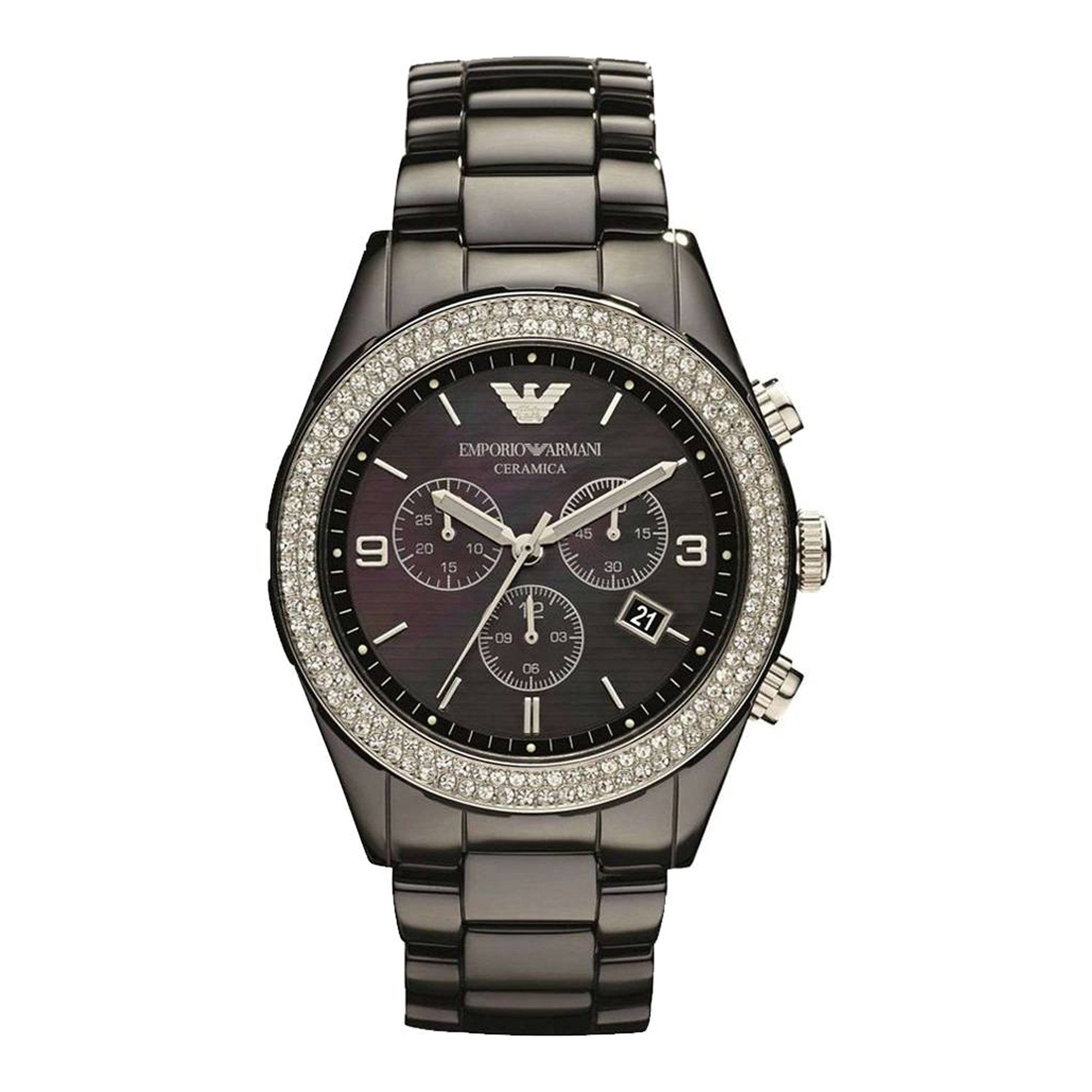 Emporio Armani Ceramica Black Dial Black Ceramic Strap Watch For Men - AR1455 Watches Emporio Armani   