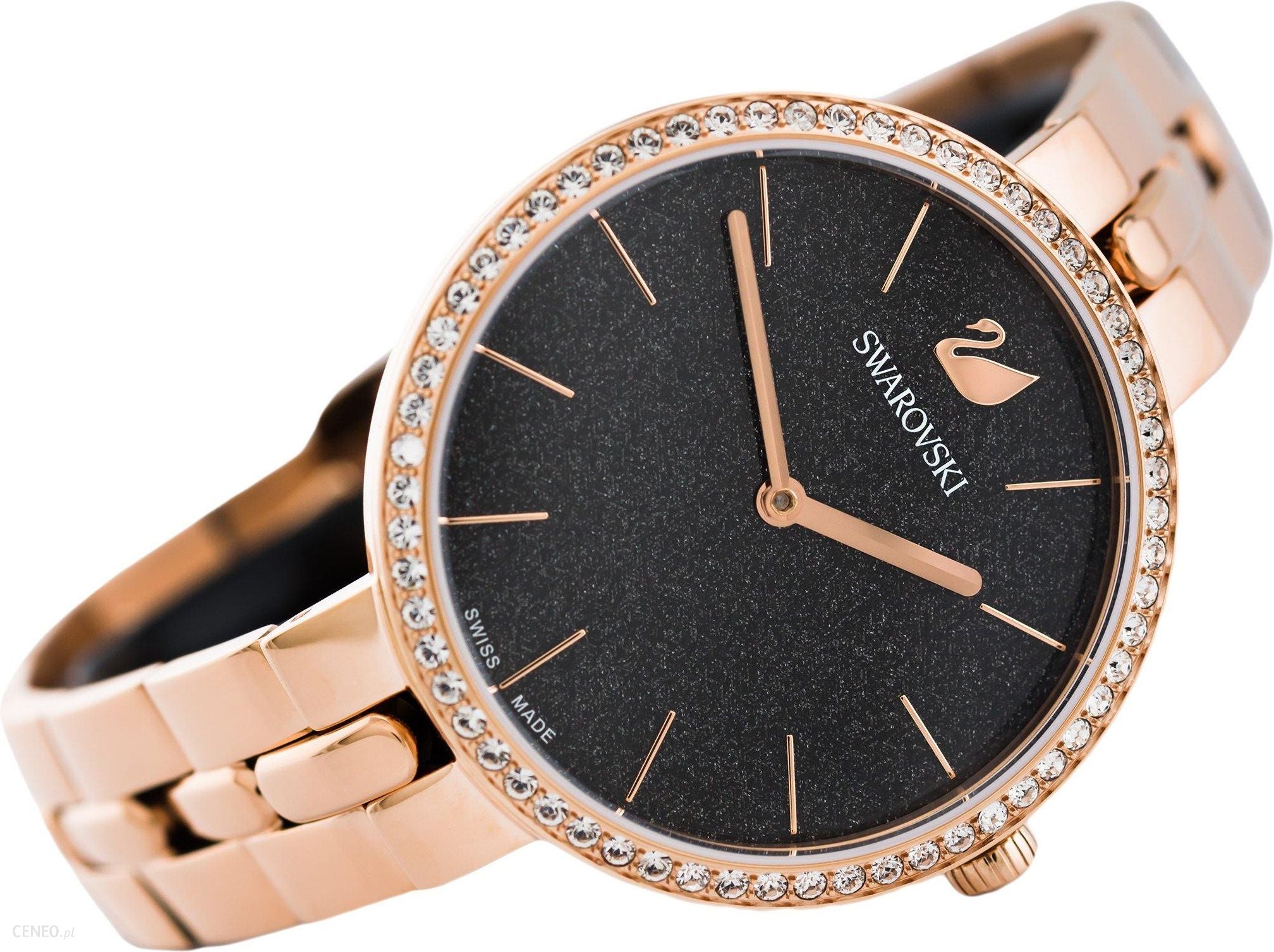 Swarovski Cosmopolitan Black Dial Rose Gold Steel Strap Watch for Women - 5517797 Watches Swarovski   