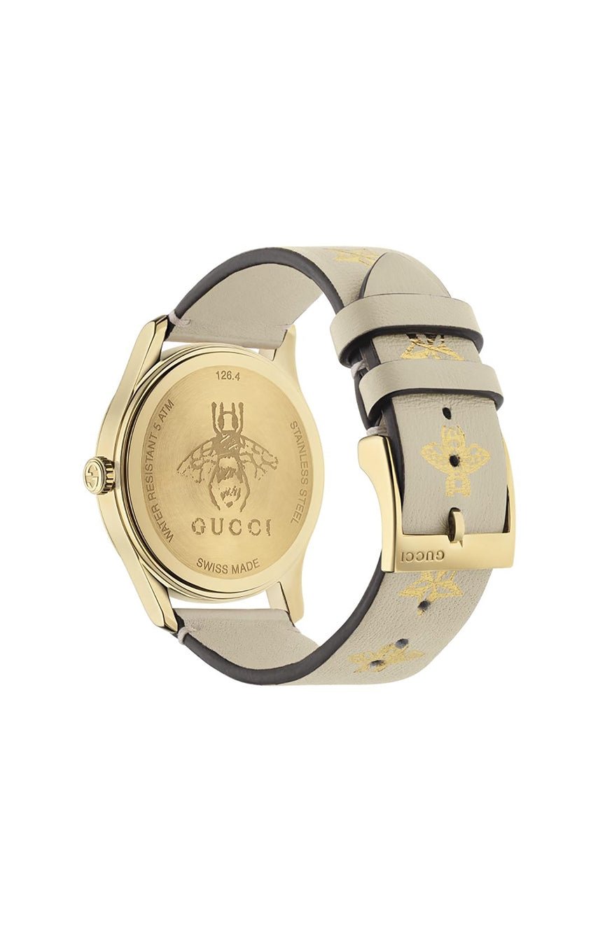 Gucci G Timeless White DIal White Leather Strap Watch For Women - YA1264096 Watches Gucci   