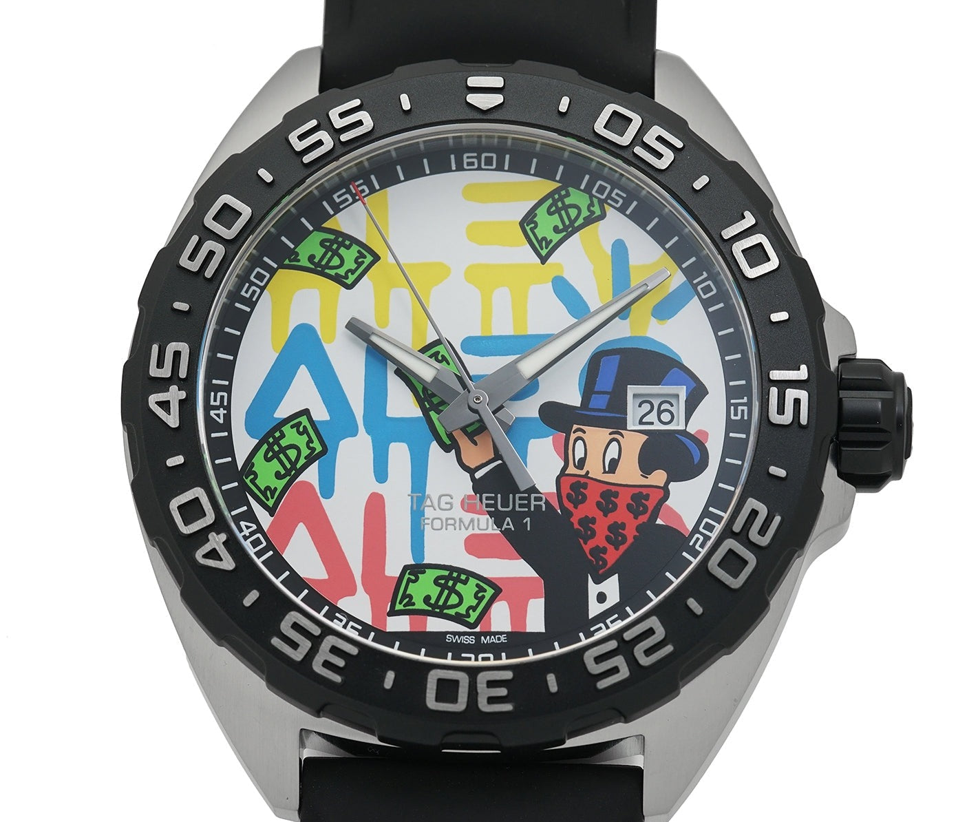 Tag Heuer Formula 1 Alec Monopoly Special Edition Black Rubber Strap Watch for Men - WAZ1119.FT8023 Watches Tag Heuer   