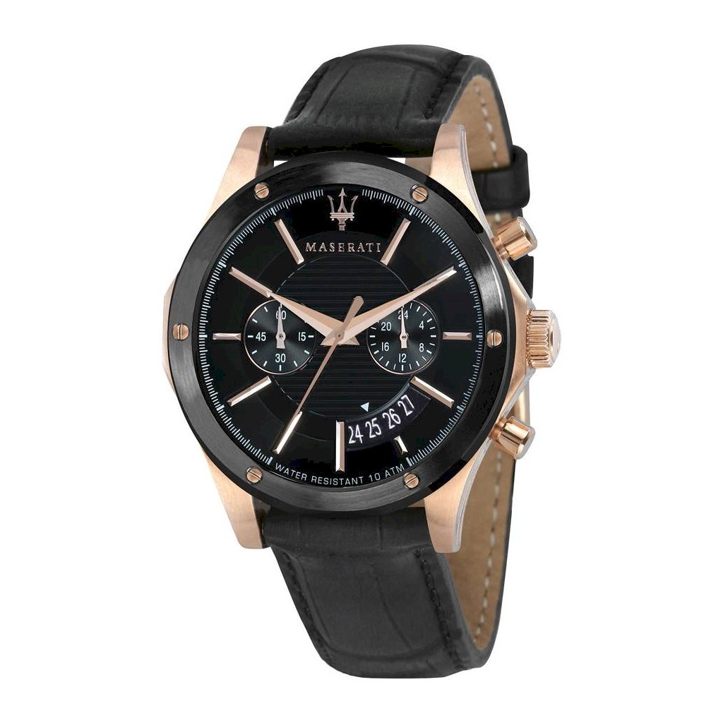 Maserati Circuito 44mm Black Dial Leather Strap Watch For Men - R8871627001 Watches Maserati   