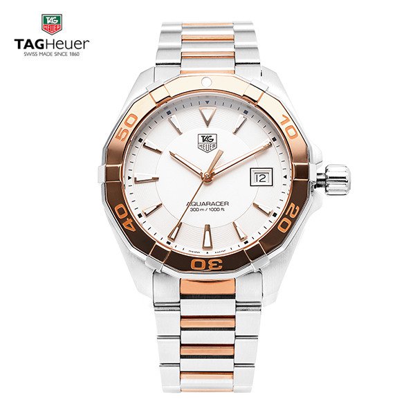 Tag Heuer Aquaracer 41mm Quartz White Dial Silver Strap Watch for Men - WAY1150.BD0911 Watches Tag Heuer   