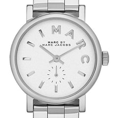 Marc Jacobs Baker White Dial Silver Stainless Steel Strap Watch for Women - MBM3246 Watches Marc Jacobs   