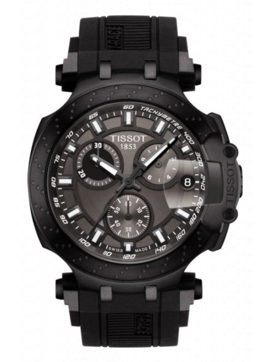 Tissot T Race Chonograph Anthracite Dial Black Silicon Strap Watch For Men - T115.417.37.061.03 Watches Tissot   