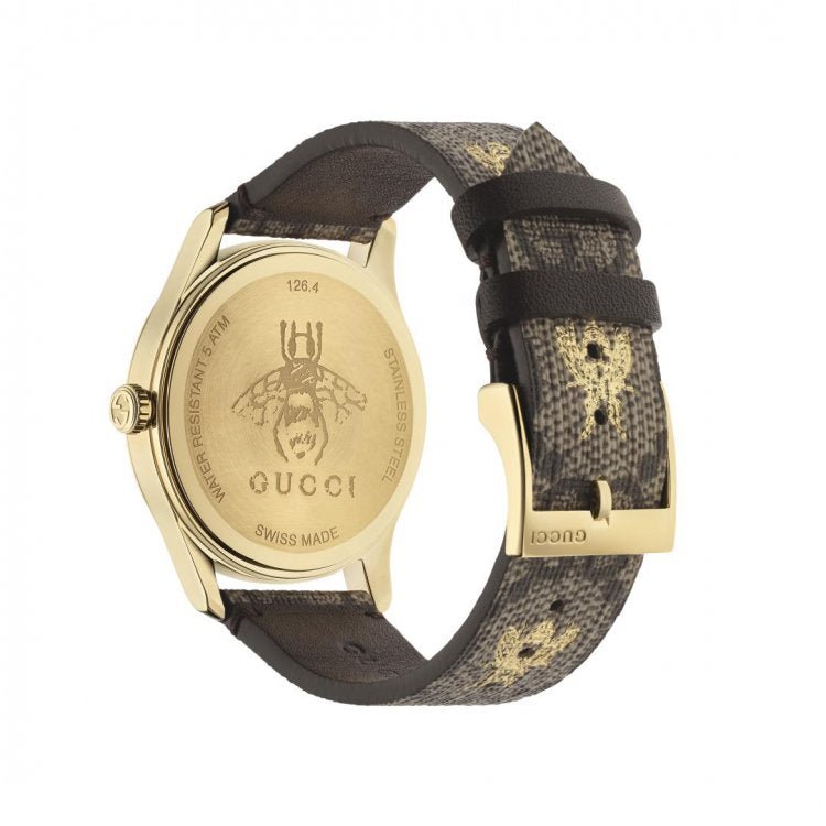 Gucci G Timeless Brown Dial Brown Leather Strap Watch For Men - YA1264068 Watches Gucci   