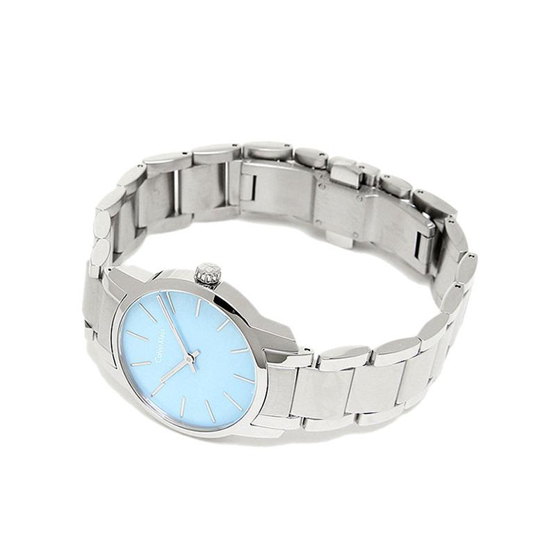 Calvin Klein City Mother of Pearl Blue Dial Silver Steel Strap Watch for Women - K2G2314X Watches Calvin Klein   