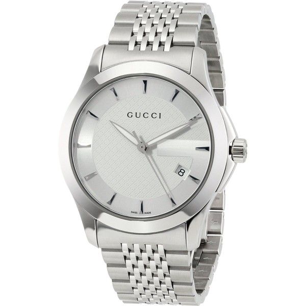 Gucci G Timeless Silver Dial Silver Steel Strap Watch For Men - YA126401 Watches Gucci   