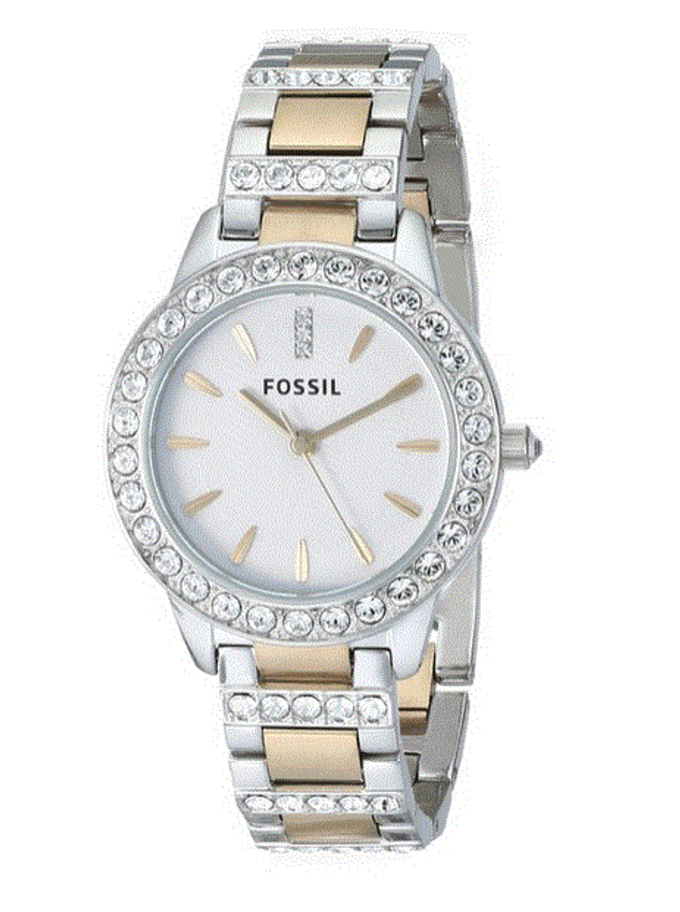 Fossil Jesse White Dial Two Tone Steel Strap Watch for Women - ES2409 Watches Fossil   