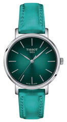 Tissot Everytime Lady Turquoise Dial Leather Strap Watch for Women - T143.210.17.091.00 Watches Tissot   