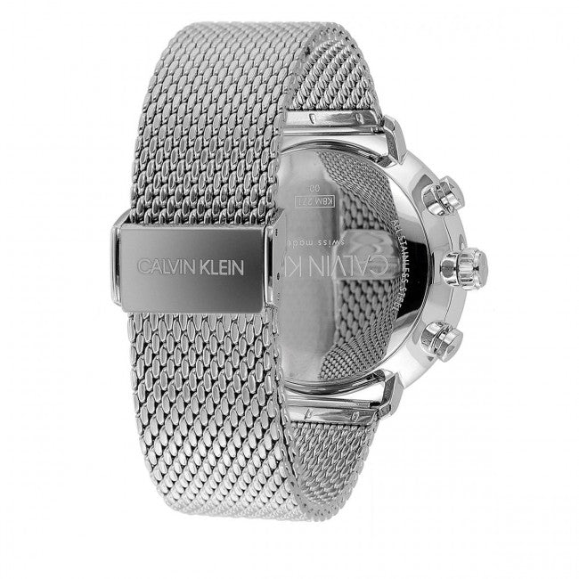 Calvin Klein High Noon Chronograph Blue Dial Silver Mesh Bracelet Watch for Men - K8M2712N Watches Calvin Klein   