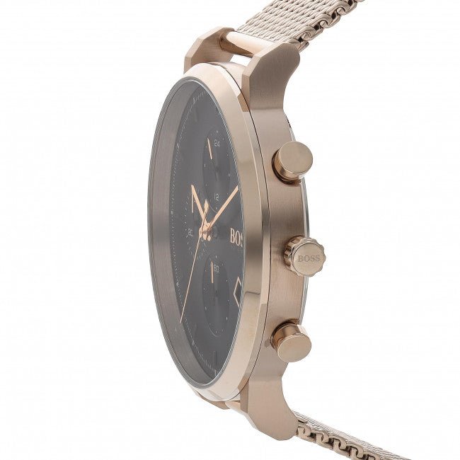 Hugo Boss Integrity Black Dial Gold Mesh Bracelet Watch for Men - 1513808 Watches Hugo Boss   