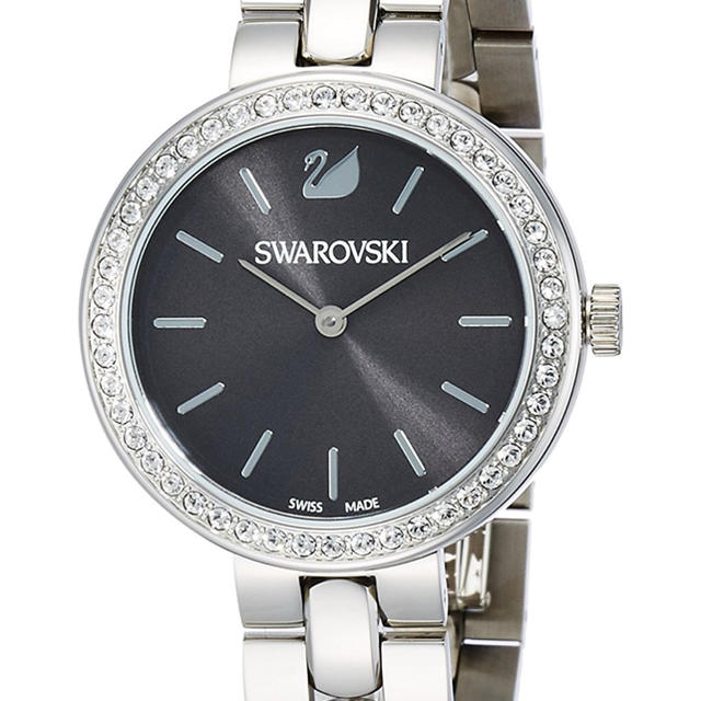 Swarovski Daytime Rhinestone Grey Dial Silver Steel Strap Watch for Women - 5213681 Watches Swarovski   