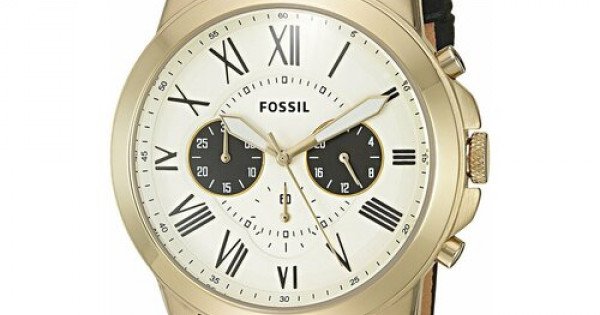 Fossil Grant Chronograph White Dial Black Leather Strap Watch for Men - FS5272 Watches Fossil   