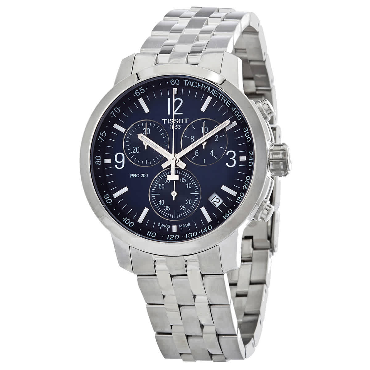 Tissot PRC 200 Chronograph Quartz Blue Dial Stainless Steel Watch For Men - T114.417.11.047.00 Watches Tissot   