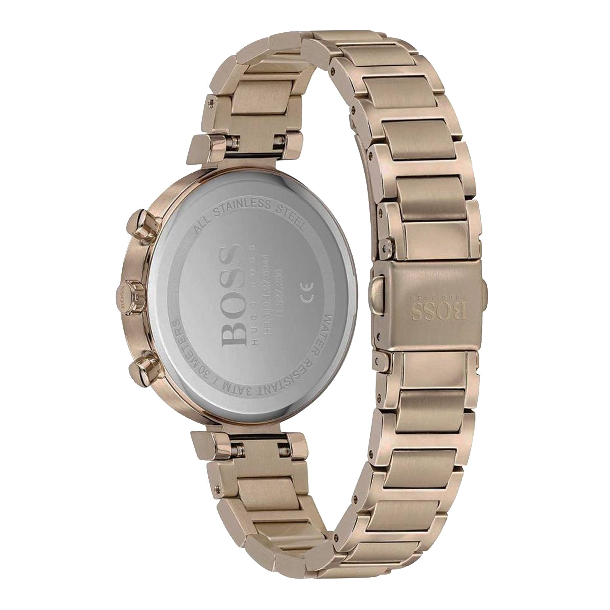 Hugo Boss Trophy Grey Dial Rose Gold Steel Strap Watch for Men - 1513632 Watches Hugo Boss   