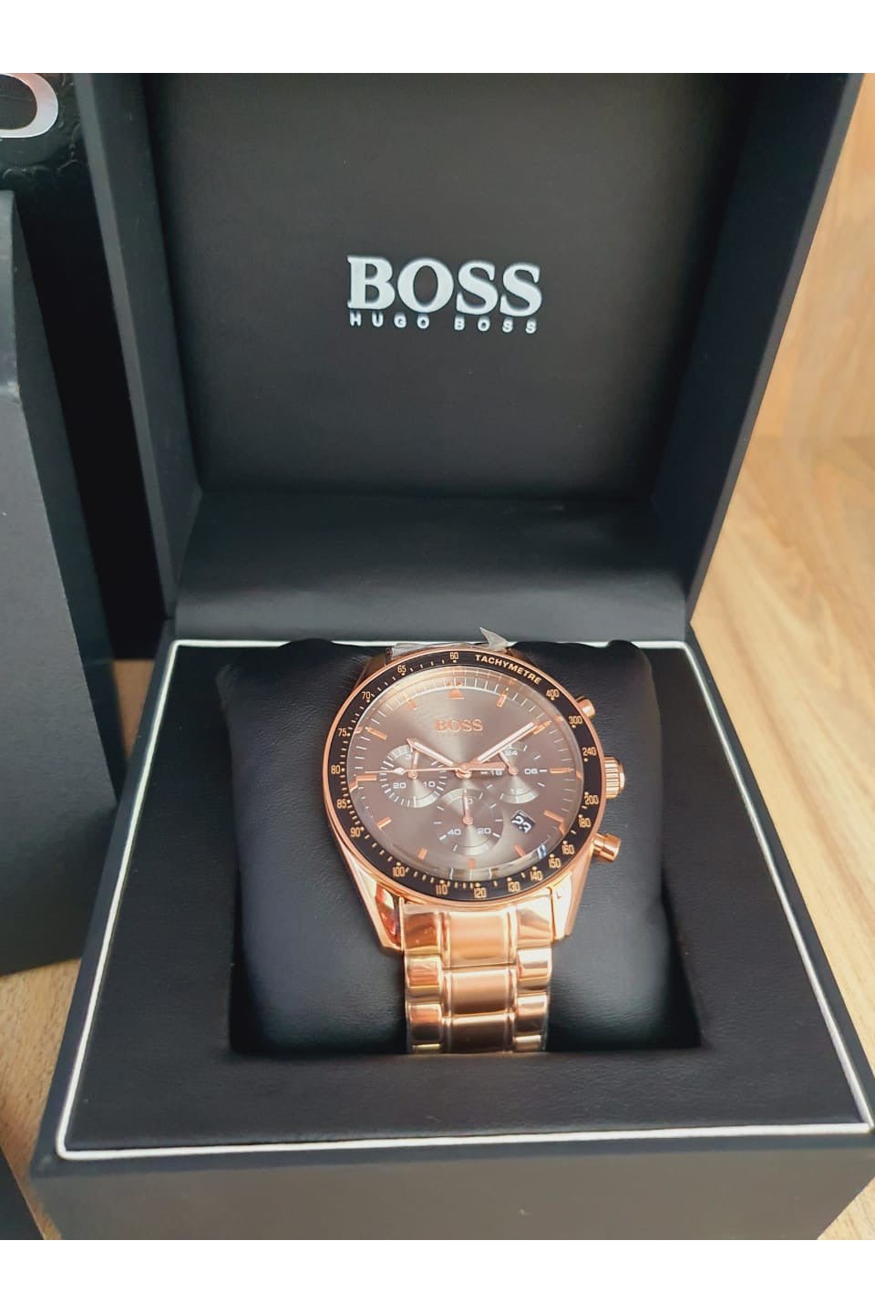 Hugo Boss Trophy Grey Dial Rose Gold Steel Strap Watch for Men - 1513632 Watches Hugo Boss   