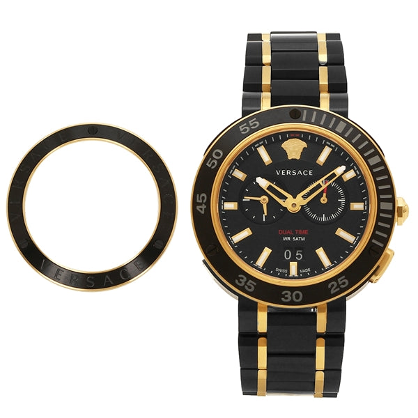 Versace V Extreme Pro Two Tone Dial Stainless Steel Strap Watch for Men - VCN040017 Watches Versace   