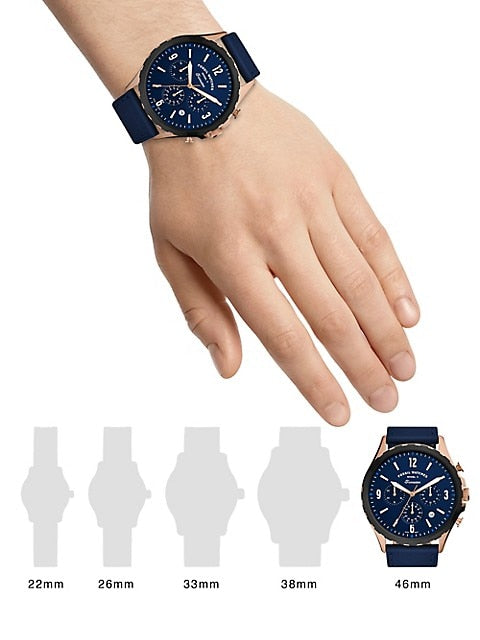 Fossil Forrester Chronograph Blue Dial Blue Leather Strap Watch for Men - FS5814 Watches Fossil   