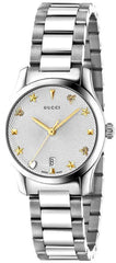 Gucci G Timeless White Dial Silver Steel Strap Watch For Women - YA126572A Watches Gucci   