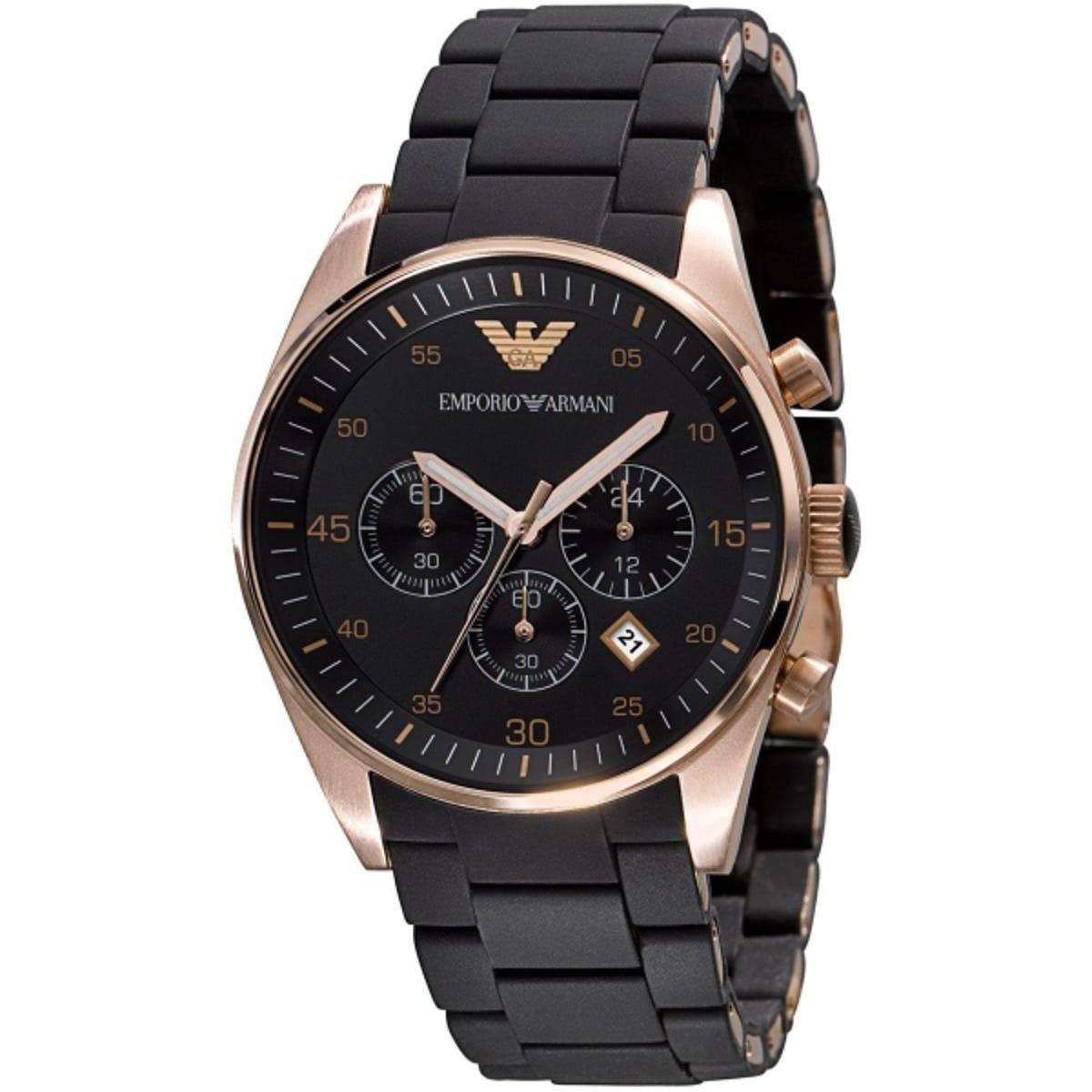 Emporio Armani Sportivo Black Dial Black Stainless Steel Watch For Men - AR5905 Watches Emporio Armani   