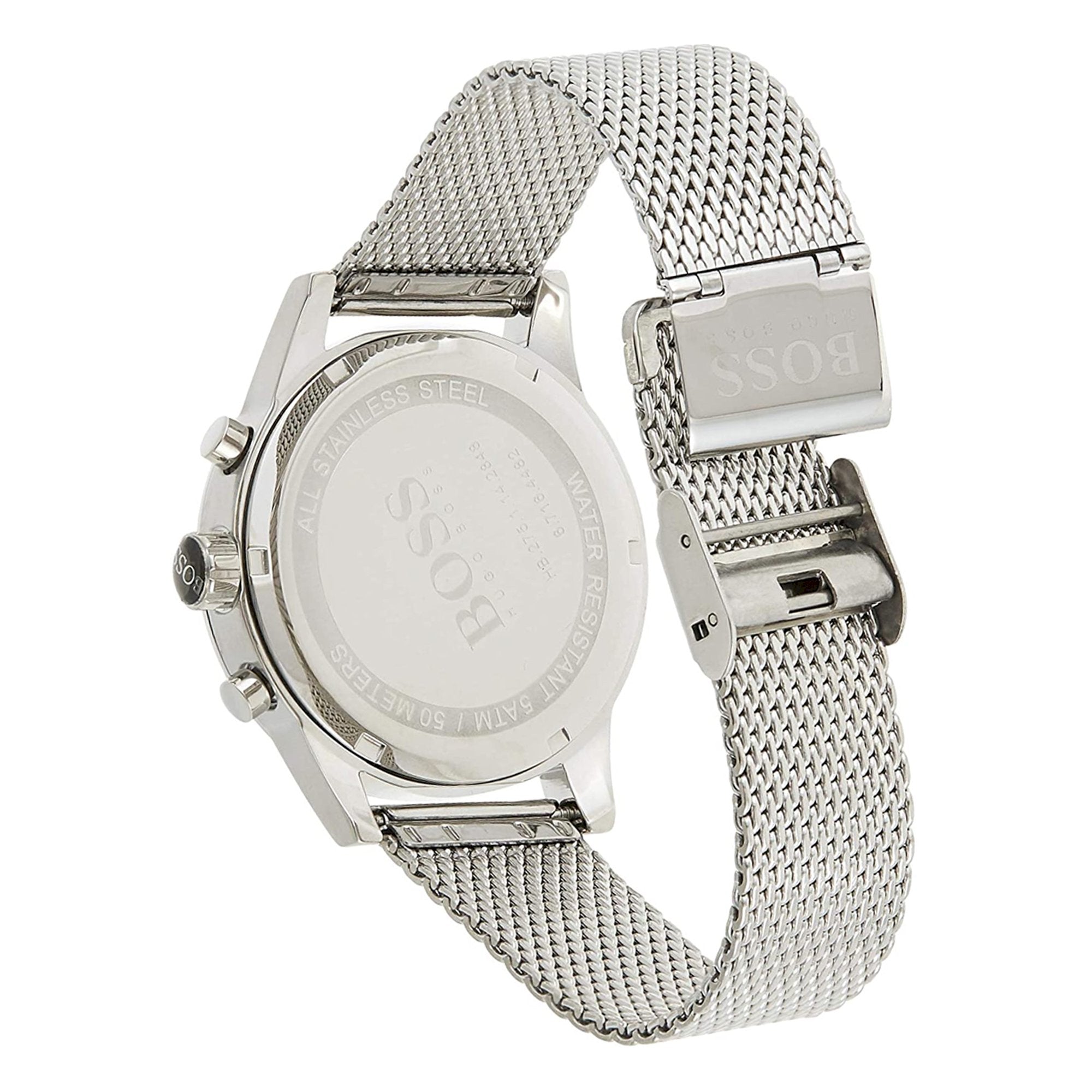 Hugo Boss Jet Blue Dial Silver Mesh Bracelet Watch for Men - 1513441 Watches Hugo Boss   