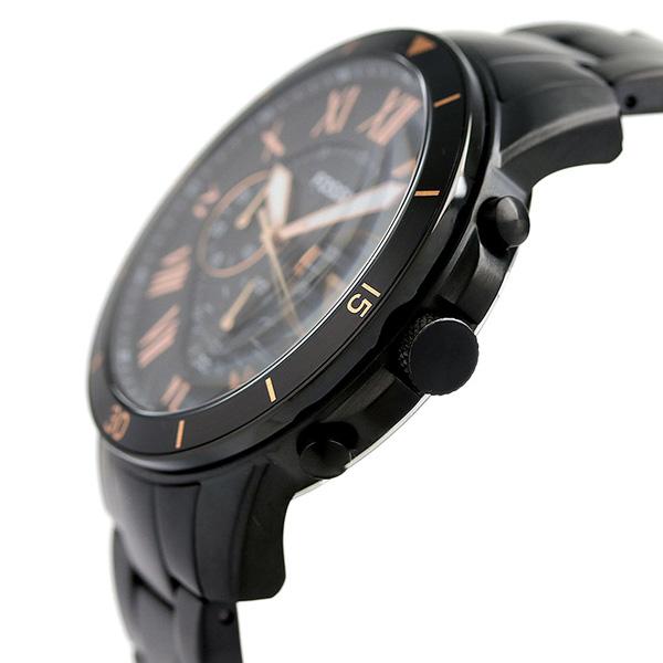 Fossil Grant Sport Chronograph Black Dial Black Steel Strap Watch for Men - FS5374 Watches Fossil   