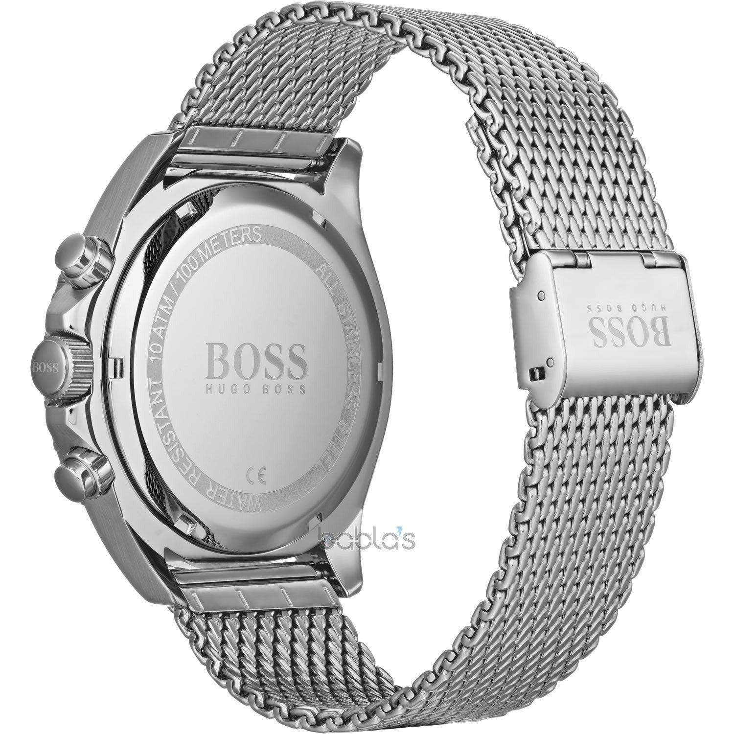 Hugo Boss Ocean Edition Black Dial Silver Mesh Strap Watch for Men - 1513742 Watches Hugo Boss   