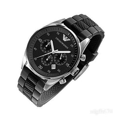 Emporio Armani Sportivo Black Dial Two Tone Ceramic Bracelet Watch For Men - AR5866 Watches Emporio Armani   