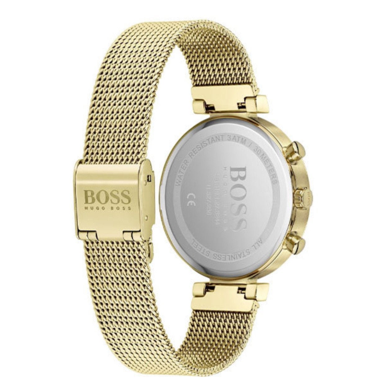 Hugo Boss Flawless White Dial Gold Mesh Bracelet Watch for Women - 1502552 Watches Hugo Boss   