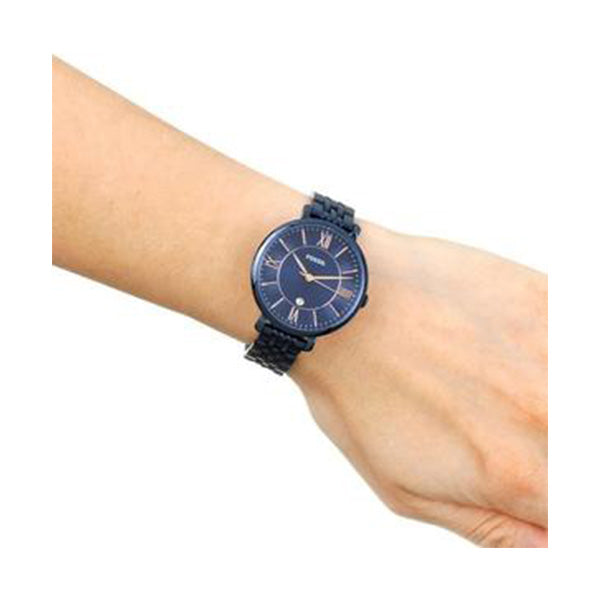 Fossil Jacqueline Blue Dial Blue Steel Strap Watch for Women - ES4094 Watches Fossil   