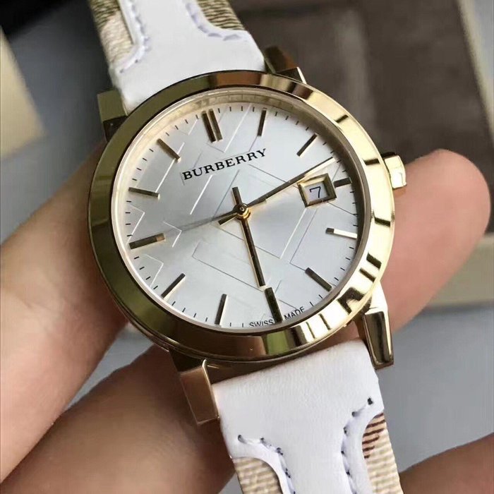 Burberry The City White Dial White Leather Strap Watch for Women - BU9015 Watches Burberry   