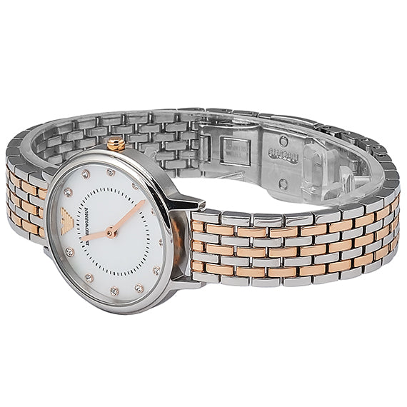 Emporio Armani Mother of Pearl Dial Two Tone Stainless Steel Watch For Women - AR11094 Watches Emporio Armani   