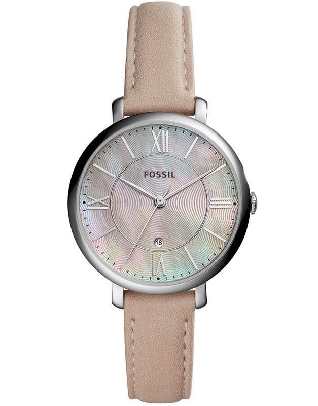 Fossil Jacqueline Blush Mother of Pearl Dial Pink Leather Strap Watch for Women - ES4151 Watches Fossil   