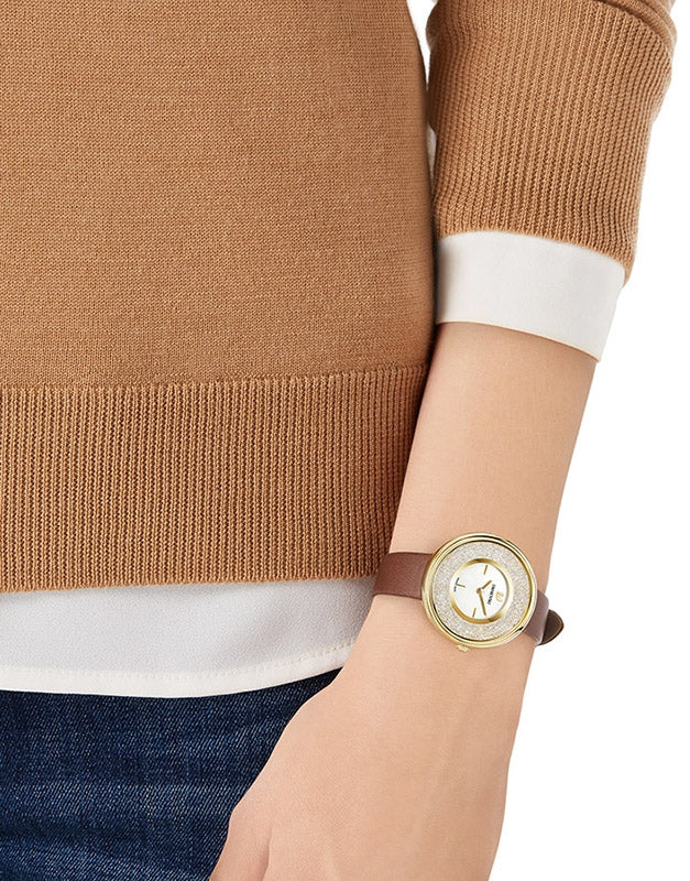 Swarovski Crystalline Pure White Dial Brown Leather Strap Watch for Women - 5275040 Watches Swarovski   
