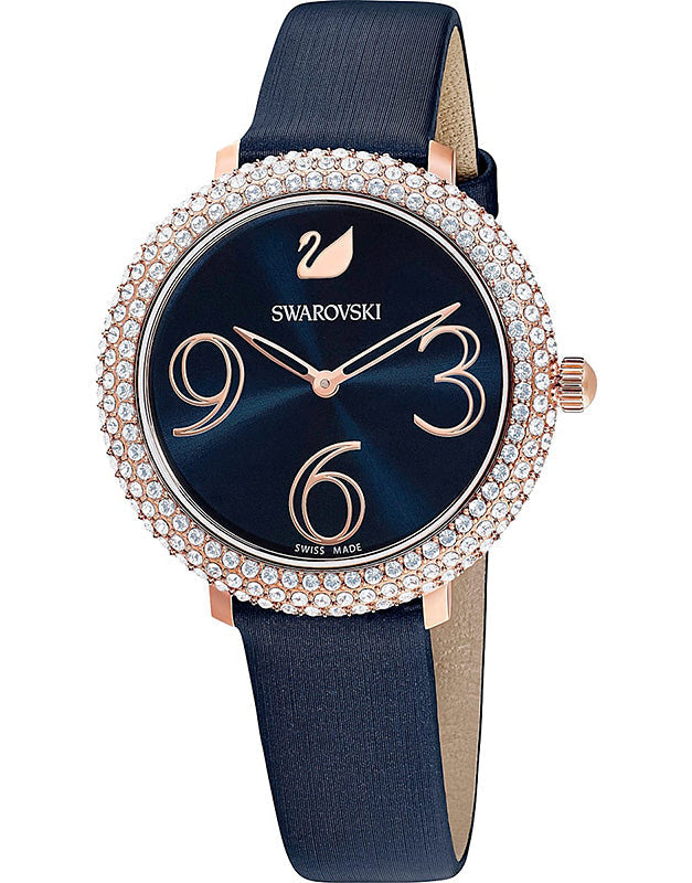 Swarovski Crystal Frost Blue Dial Blue Leather Strap Watch for Women - 5484061 Watches Swarovski   