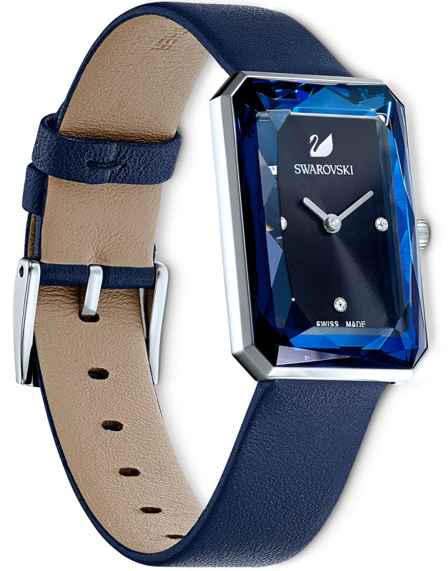 Swarovski Uptown Crystal Blue Dial Blue Leather Strap Watch for Women - 5547713 Watches Swarovski   