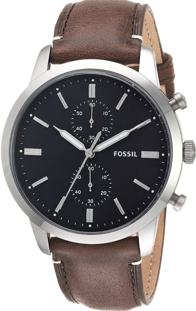 Fossil Townsman Chronograph Black Dial Brown Leather Strap Watch for Men  - FS5280 Watches Fossil   