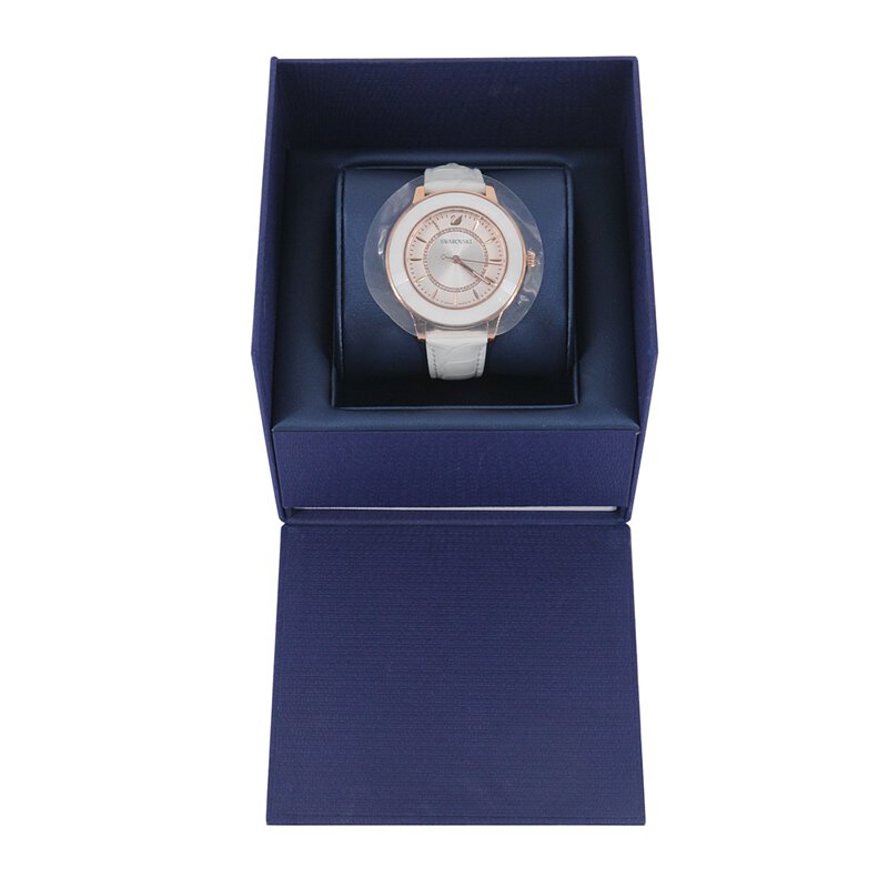 Swarovski Octea Lux White Dial White Leather Strap Watch for Women - 5414416 Watches Swarovski   