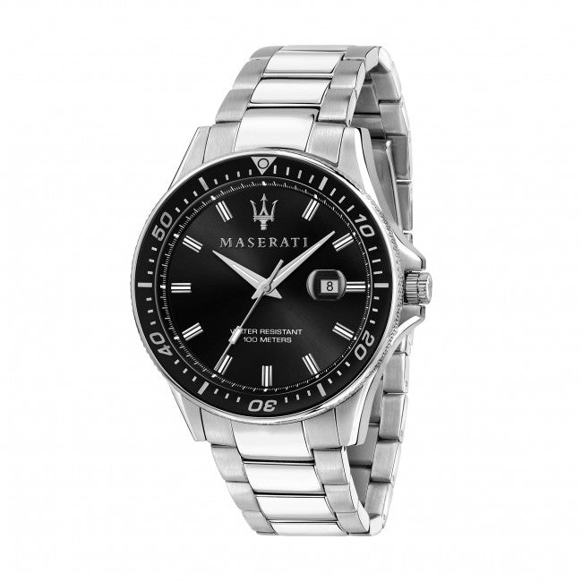 Maserati SFIDA Quartz Black Dial Stainless Steel Watch For Men - R8853140002 Watches Maserati   